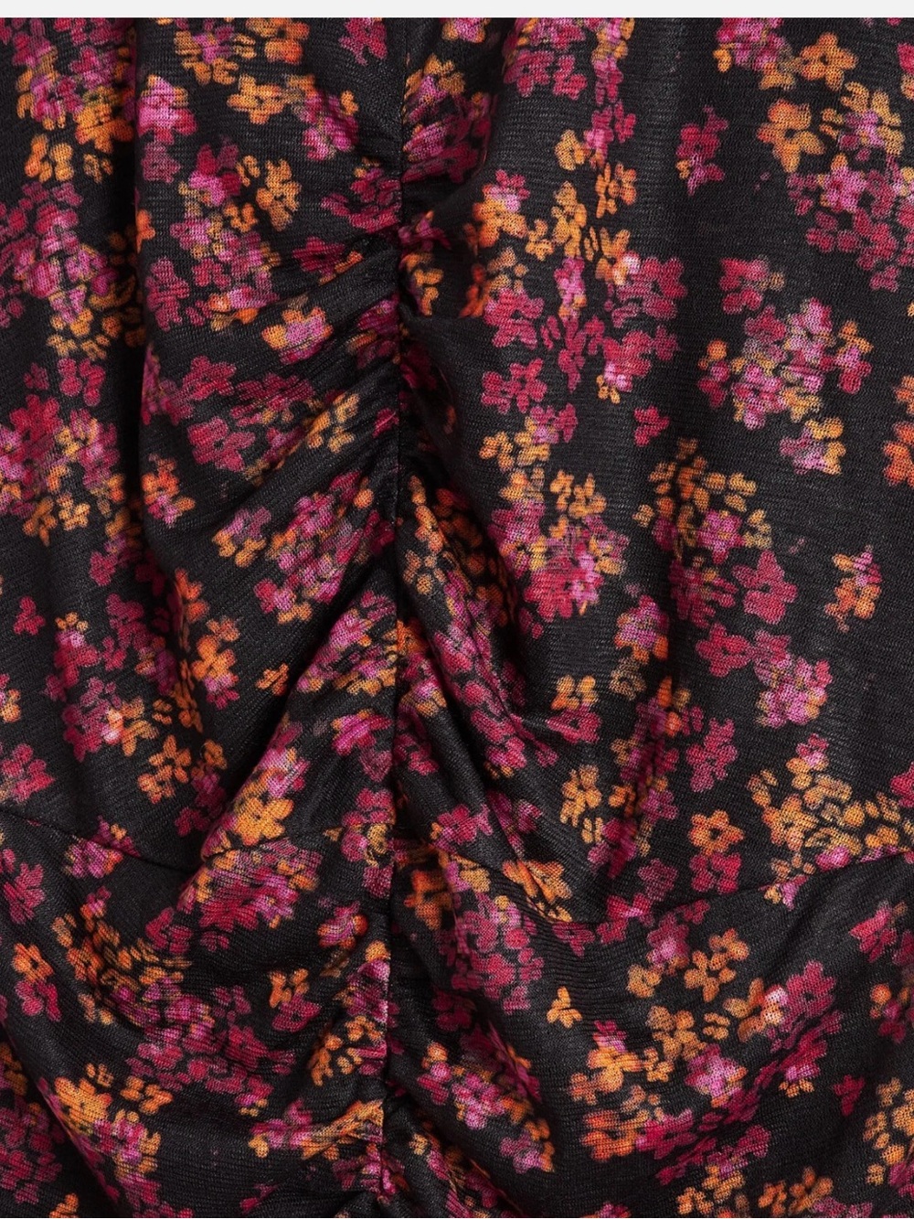 Oliver Bonas - Blurred Floral Print Pink Mesh Midi Dress - Picture 7 of 9